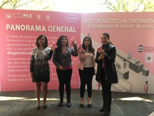 Acciones de sensibilización contra el cáncer de mama en la Ciudad de México